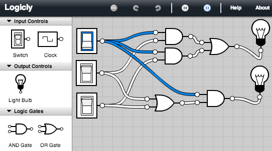 AB + AC=A(B+C) in circuits, input 1, 0, 0